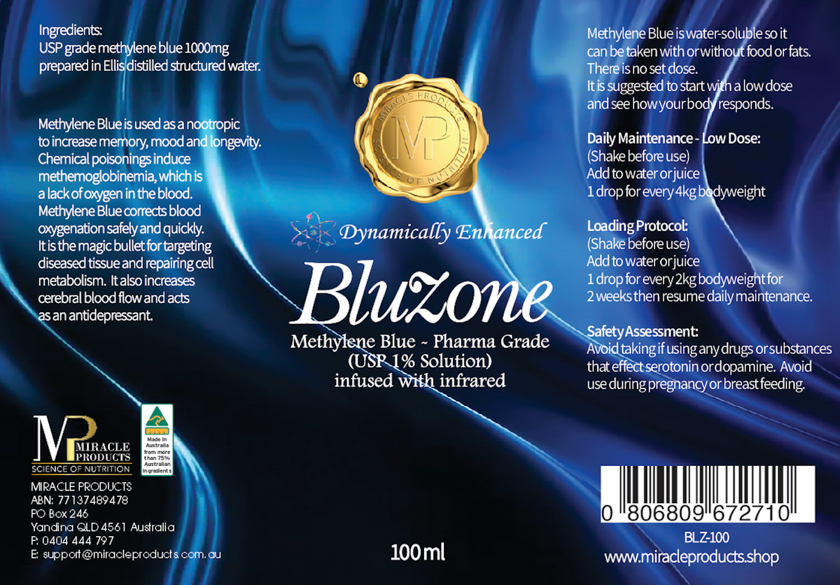BluZone Methylene Blue USP 1%, Pharma-Grade Methylene Blue Australia ...