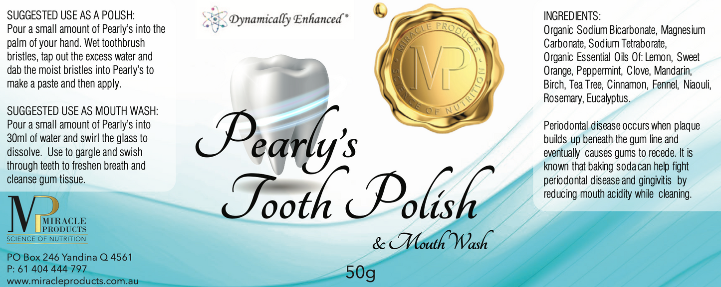 Pearly's Tooth Polish & Mouth Wash, Your Sparkling Smile Solution